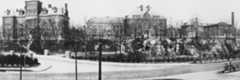 Black and white photo of the Case Western Reserve University campus in the early 20th century