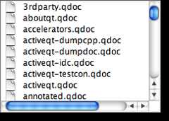 Screenshot of a Macintosh style table widget