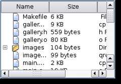 Screenshot of a Plastique style tree view