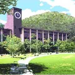 立命館大学風景　限定オリジナル版画　　初版特別割引価格　版画額装 48x40cm