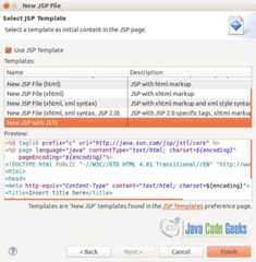 New JSP File using Template