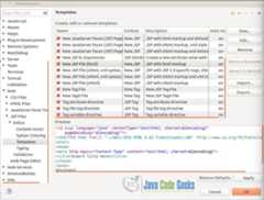 JSP Editor - Templates