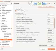 JSP Editor - Validation