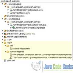 Figure 1.0 Surefire HTML and XML under the target folder