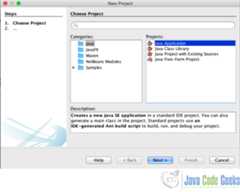 Figure. 1.0 New Java Application Project