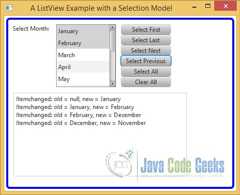 Using a SelectionModel in a ListView