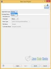 JavaFX Applications - Selecting the Application Type of the new JavaFX Project