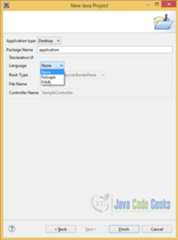 JavaFX Applications - Selecting the Language of the new JavaFX Project