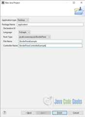 Definition of the File and Controller Name of the new FXGraph Project