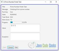The output of the Program during the execution of the Task