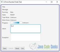 The output of the Program before starting the Task