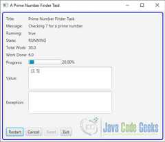 The output of the Program during the execution of the Task