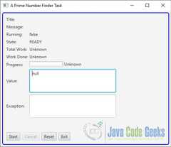 The output of the Program after resetting the running Task