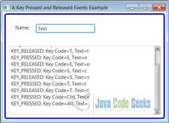 A JavaFX Key Pressed and Released Events Example