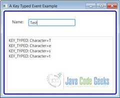 A JavaFX Key Typed Event Example