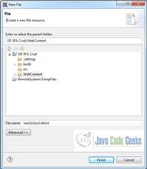 Fig. 14: newSchool.xhtml
