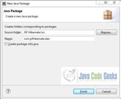 Fig. 15: Java Package Name (com.jsfhibernate.pojo)