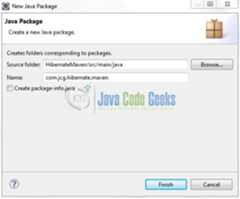Fig. 8: Java Package Name (com.jcg.hibernate.maven)