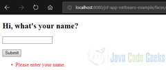 JSF Application NetBeans - Validation error demonstration