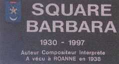 Plaque du square Barbara à Roanne