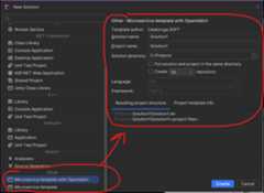 JetBrains Rider create new project screen