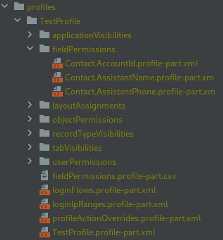 image showing profile folder structure after splitting
