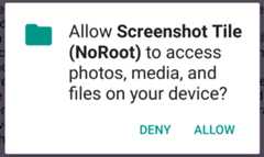 Storage permission screenshot