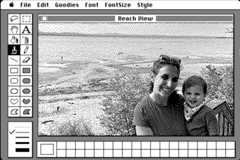 RetroDither MacPaint Beach Scene