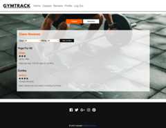 Gymtrack web application reviews page