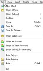 Open Data Folder menu item image