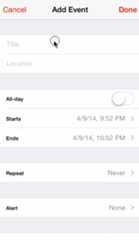 Screenshot of native Calendar Event Example