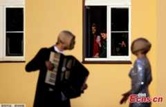 Street musicians perform for residents at home amid coronavirus outbreak