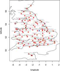 100 nearest stations to given coordinates in UK