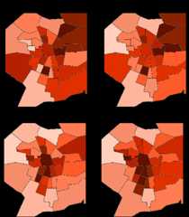 Changes in knowledge mean by districts