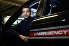 John Randolph inside EMS vehicle