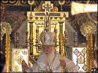 Orthodox Christmas service in St Volodymyr Cathedral, Kiev