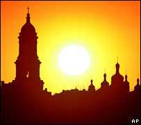 Sunset over Monastery of the Caves, Kiev