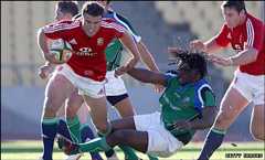Jamie Roberts on the charge for the Lions