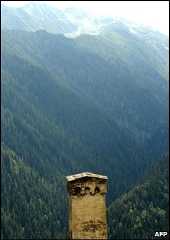 View of the mountains in the Upper Svanti region