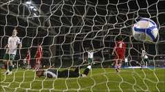 Republic of Ireland's Darron Gibson scores against Wales