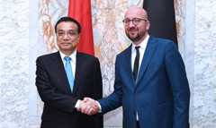 Chinese premier holds talks with Belgian PM in Brussels