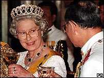King Bhumibol with Queen Elizabeth II