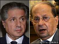 Amin Gemayel, left, and Michel Aoun