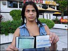 Transvestite André Luis Ribeiro Albertino, also known as Andreia Albertine