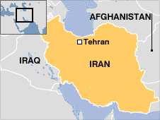 Map showing Iran
