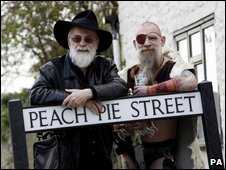 Sir Terry Pratchett with Discworld fan