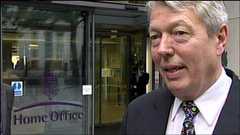 Alan Johnson outside the Home Office