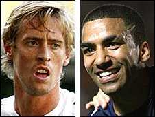 Peter Crouch and Aaron Lennon