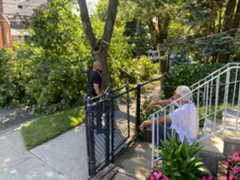 After Tropical storm Isias touched down in NYC, Speaker Heastie along with staff went out to assess damages, speak with concerned constituents, and liaised with Con Edison leadership to remove downed 