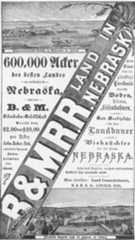 Burlington and Missouri Railroad lands advertisement in German